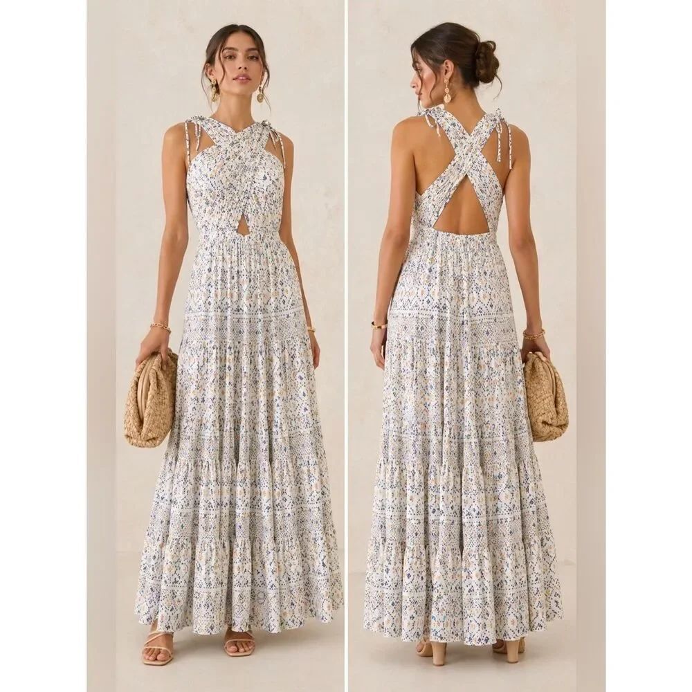 “Rare” Ulla Johnson Karima Metallic Cutout Dress